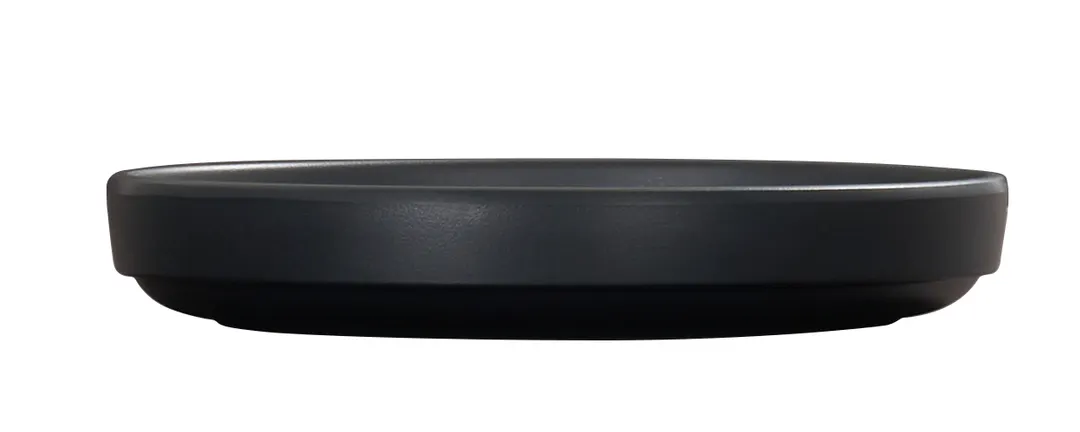 Cal-Mil 26121-6-13 - Isla Round Plate, 6" Diameter, Matte Black Melamine, Coupe Style, Reusable Plastic
