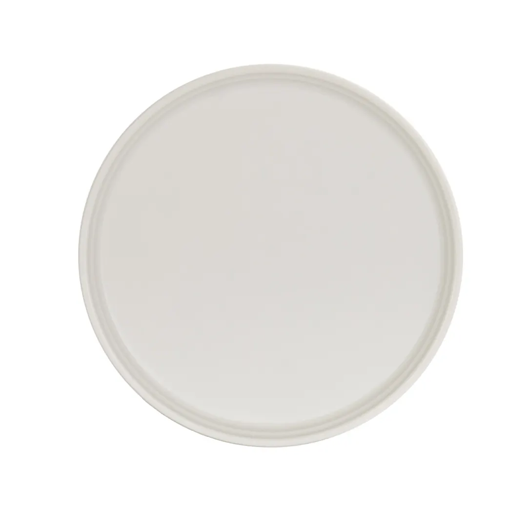 Cal-Mil 26143-6-103 Cove Plate, 6" Round Matte Ivory Melamine, Flared Edge Design