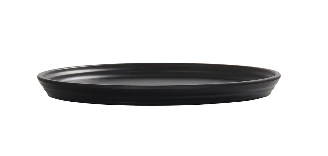 Cal-Mil 26143-8-13 Cove Plate – 8" Round Matte Black Melamine Dinnerware, Reusable Plastic Plate