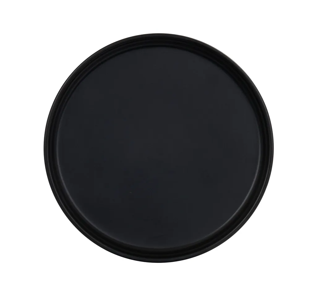 Cal-Mil 26143-8-13 Cove Plate – 8" Round Matte Black Melamine Dinnerware, Reusable Plastic Plate