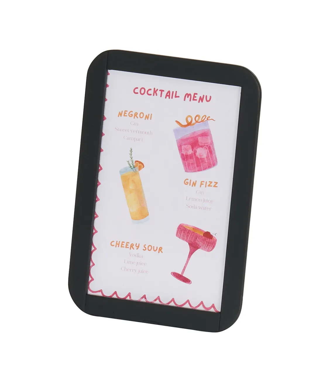 Cal-Mil 27010-46-13 Melrose Black Metal Sign Holder, 4.5" x 2" x 6.5" Tabletop Display, Menu Holder