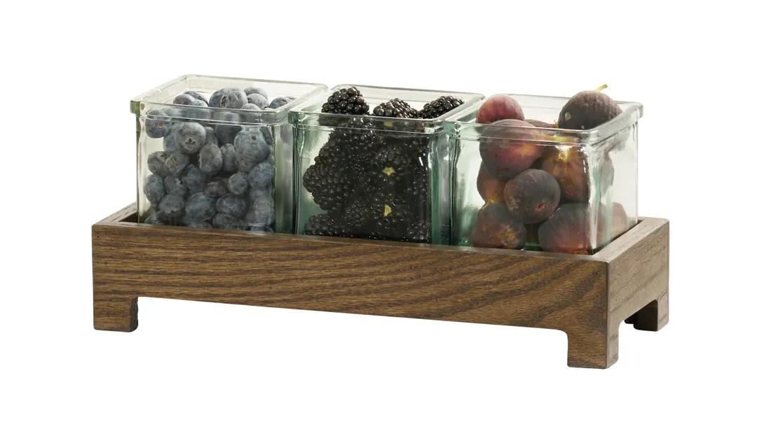 Cal-Mil 27016-3-136 Organizer, Melrose Jar Display, 13" x 5.25" x 5.5" Wood, Chocolate Brown