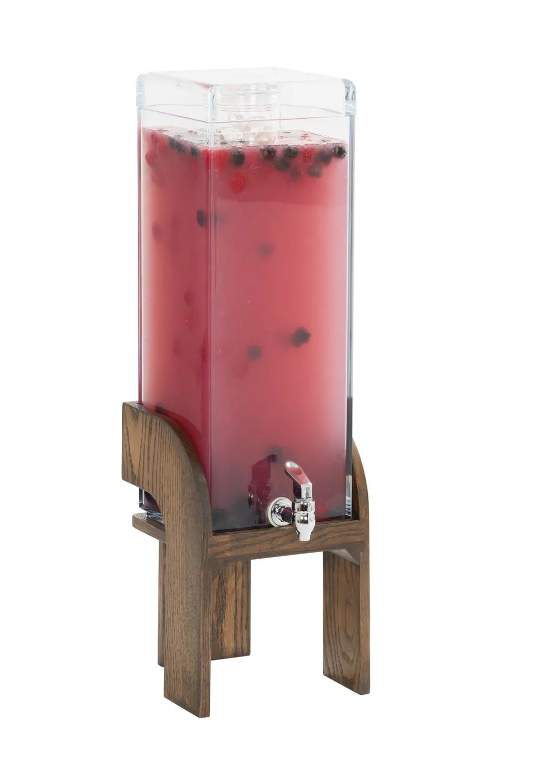 Cal-Mil 27019-3-136 Beverage Dispenser, 9.75" x 8" x 29", 2-3 Gal, Brown Polycarbonate, Wood