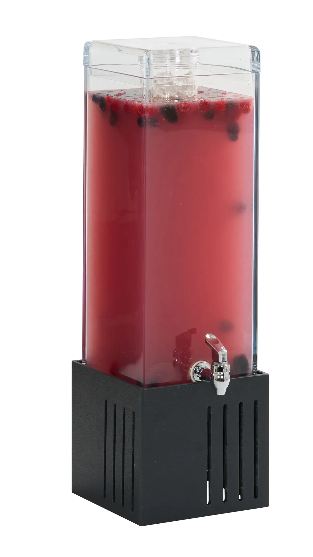 Cal-Mil 28506-3-13 Uninsulated Beverage Dispenser, 384 oz, 8.5"x8.5"x26.75" Square ABS Black