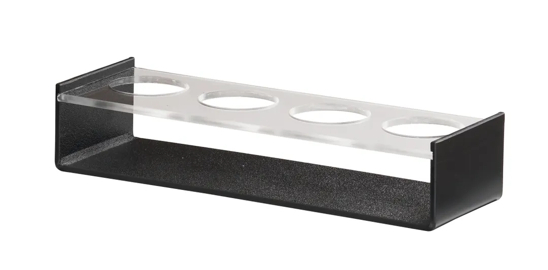 Cal-Mil 28507-13 Taster Caddy Bar Tray, 13" x 4" x 2.5" Black ABS Plastic Beer Wine