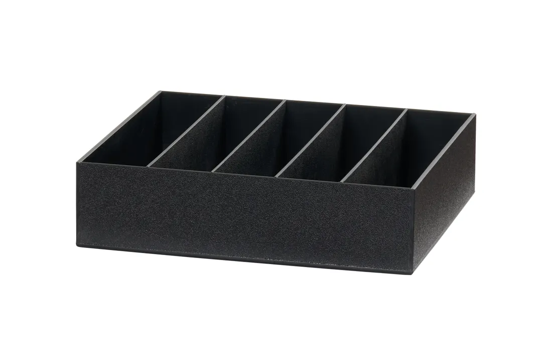 Cal-Mil 28512-13 Countertop Condiment Organizer 5-Section 12.31"x10.38"x3.31"H ABS Plastic Black
