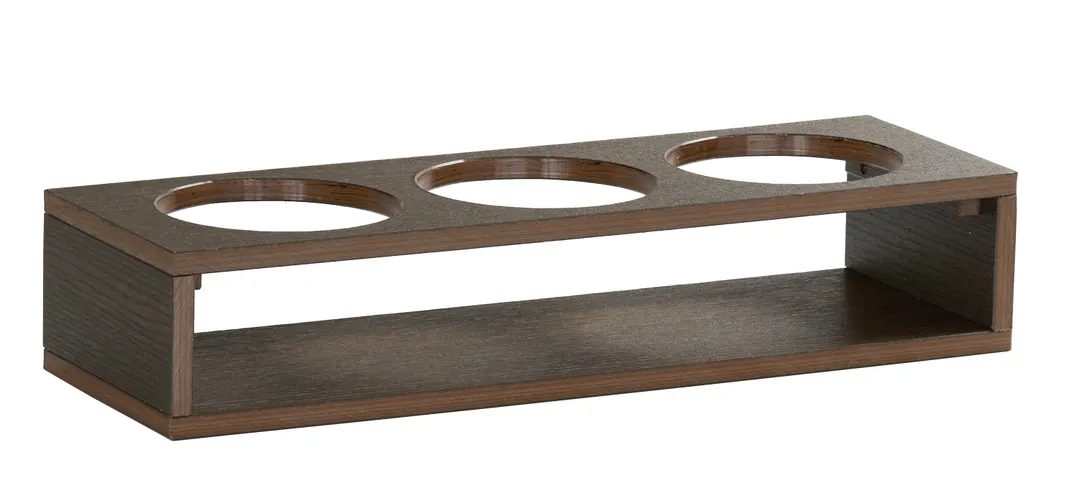 Cal-Mil 28604-5-140 3-Section Condiment Caddy, 32oz, 19.25" x 6.38" x 2.88" HDPE, Mocha Brown