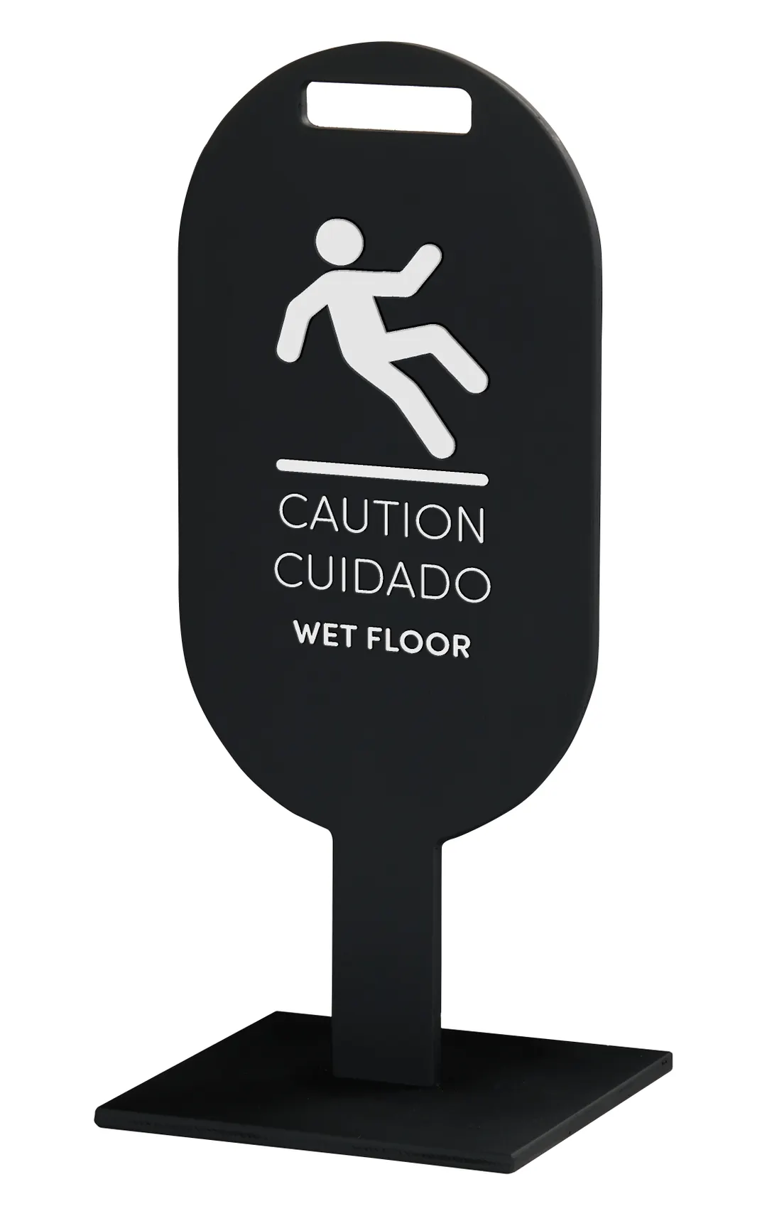 Cal-Mil 28608-13 Vista Floor Sign, 10" x 10" x 24"H Oval HDPE Wet Floor