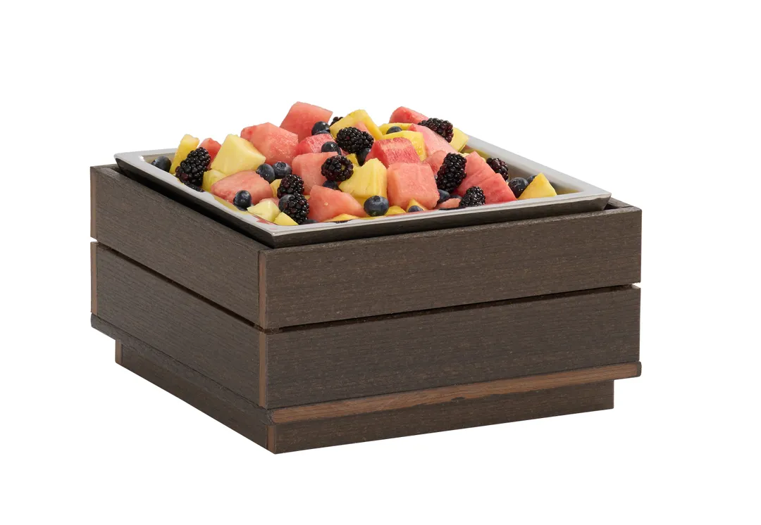 Cal-Mil 28611-140 Ice Display Tray, 12" x 12" x 6" Square Plastic, Mocha Coastal