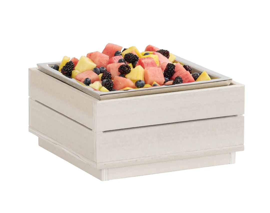 Cal-Mil 28611-141 Decorative Ice Display Tray, 12" x 12" x 6" Square Plastic Coastal Base