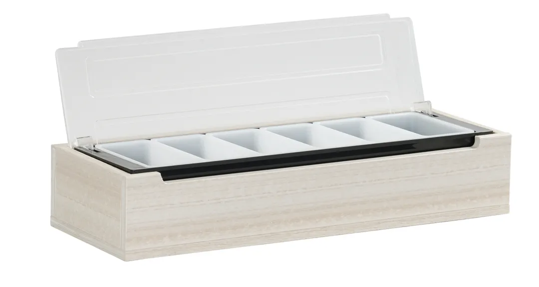 Cal-Mil 28614-141 Vista Bar Caddy – 20.75" x 7.5" x 4.5" HDPE Coastal 6-Section Organizer