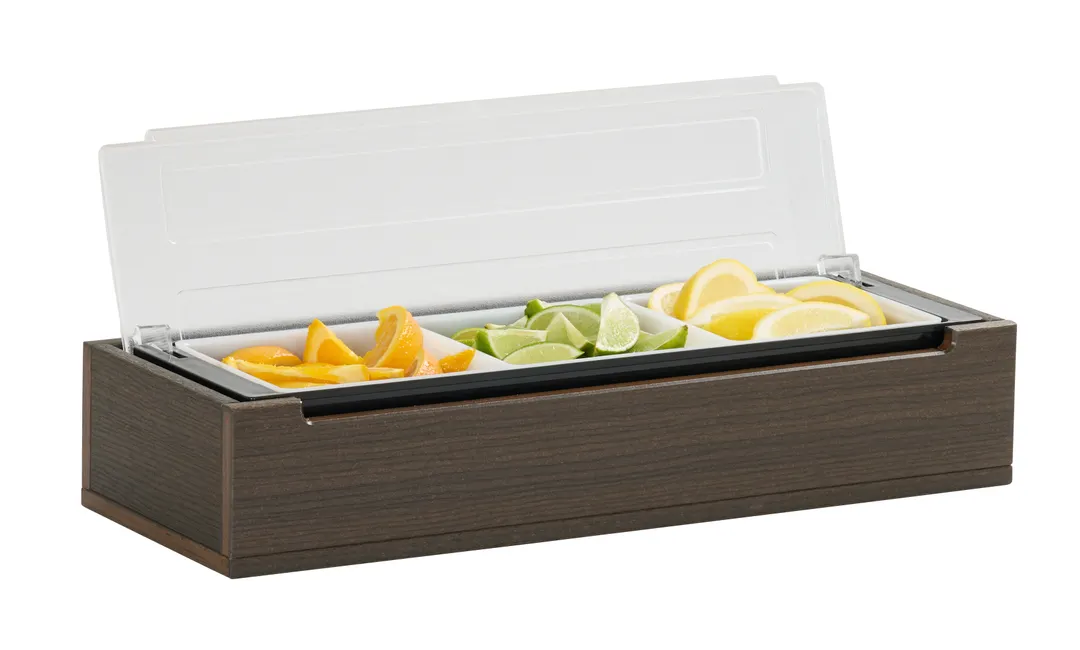Cal-Mil 28615-140 Vista Bar Caddy, 3-Section HDPE Organizer, 20.75" x 7.5" x 4.5" Mocha