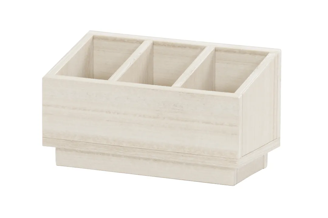 Cal-Mil 28617-141 Vista Flatware Organizer, 11" x 5.5" x 6.5"H, 3-Section HDPE Coastal Utensil Holder