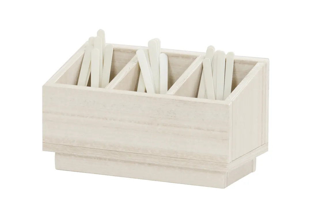 Cal-Mil 28617-141 Vista Flatware Organizer, 11" x 5.5" x 6.5"H, 3-Section HDPE Coastal Utensil Holder