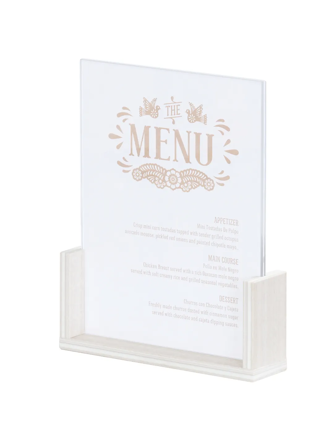 Cal-Mil 28622-811-141 Vista U-Frame Menu Card Holder, 12" x 9" x 2" HDPE Coastal