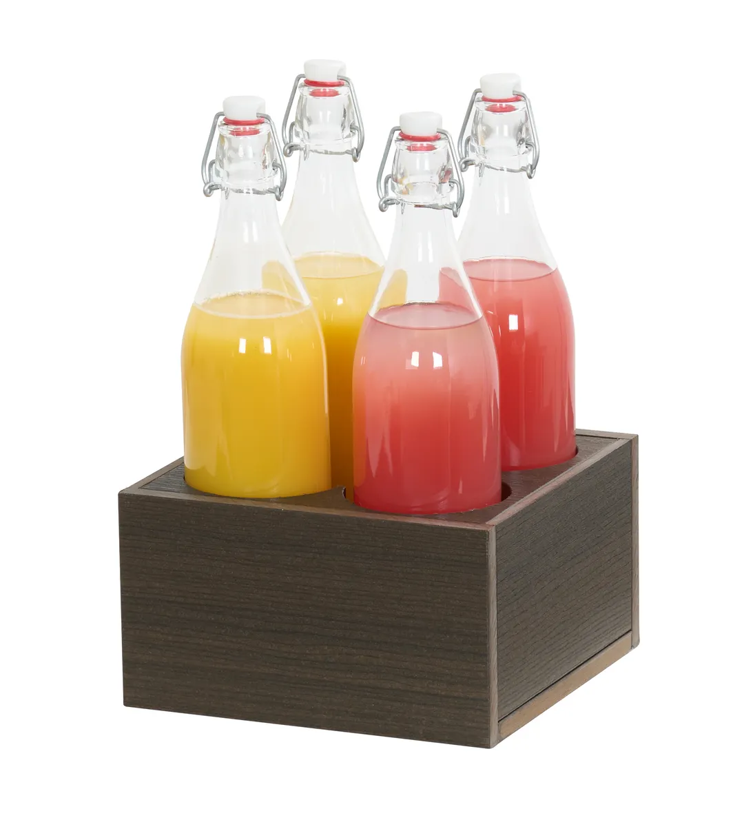 Cal-Mil 28623-140 Vista Carafe Cooler, 9.5" x 9.5" x 5" Mocha Plastic Square Housing, 4-Section