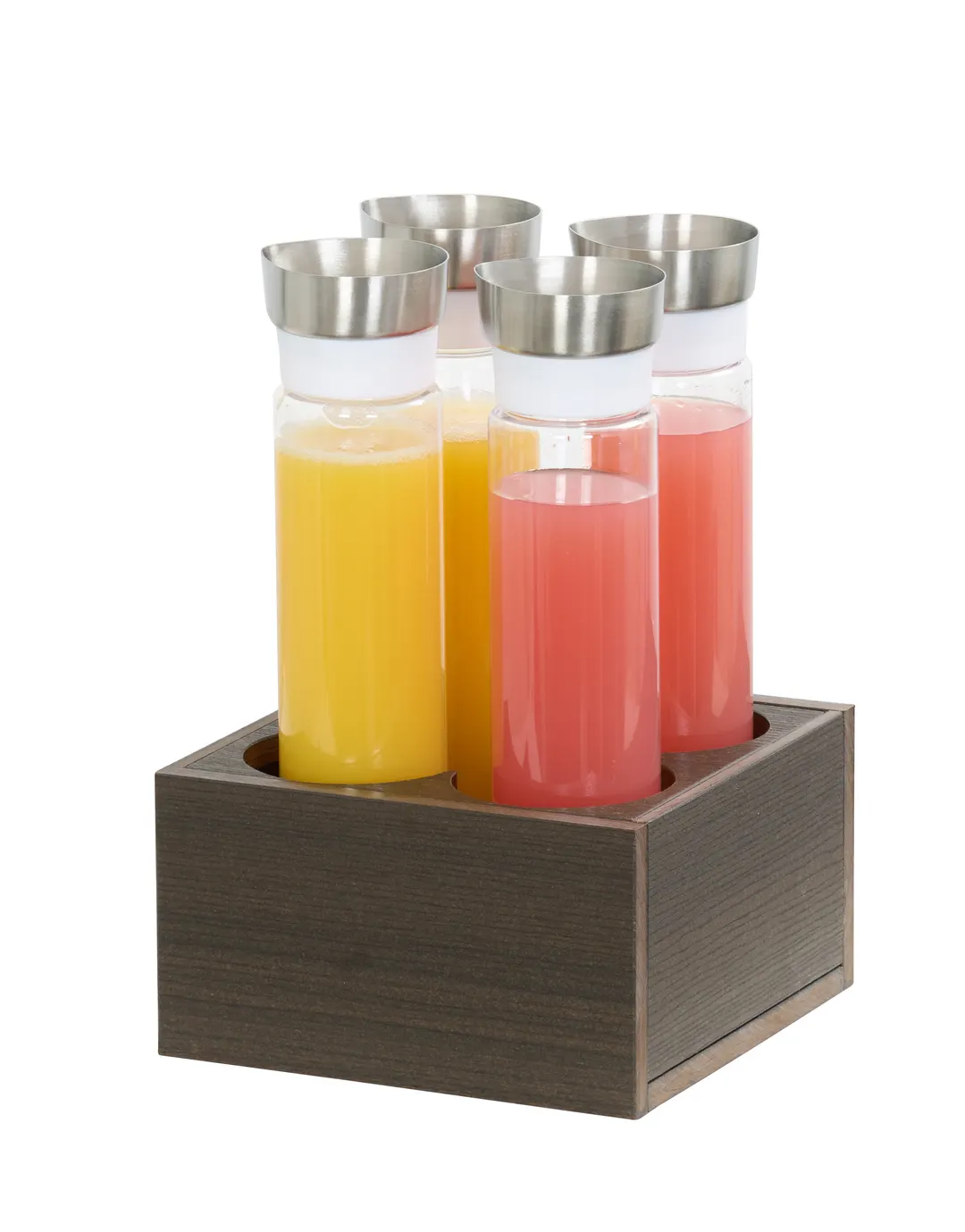 Cal-Mil 28623-140 Vista Carafe Cooler, 9.5" x 9.5" x 5" Mocha Plastic Square Housing, 4-Section