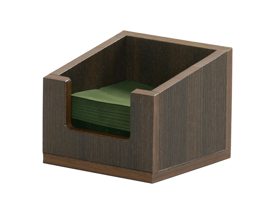 Cal-Mil 3309-140 Vista Napkin Holder, 6.5" x 6.5" x 5" Mocha Plastic Tabletop Accessory