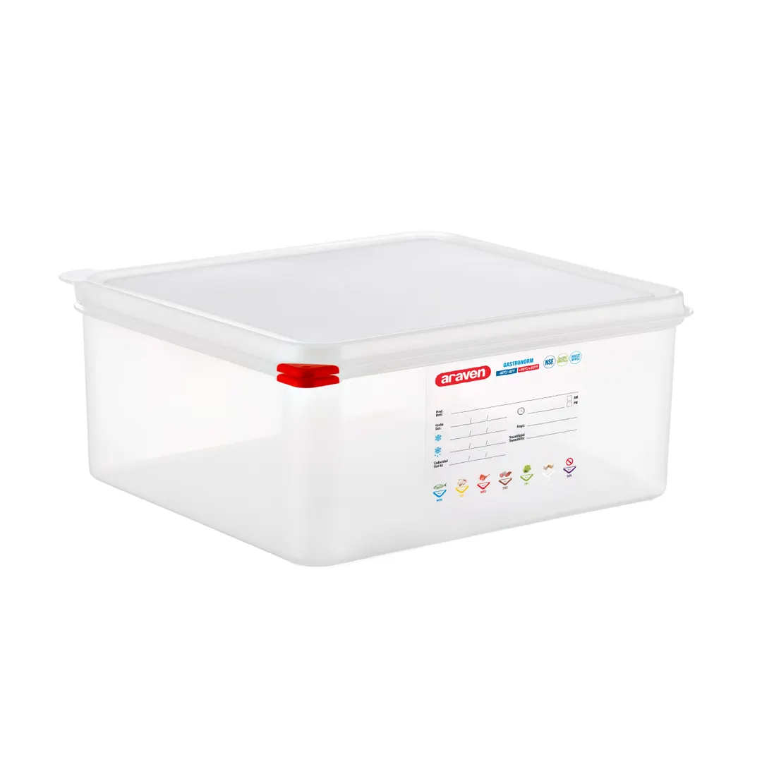 Carlisle 00470 Araven 14.7 Qt, 13-7/8" x 12-3/4" x 6", GN 2/3, Polypropylene with Airtight Lid