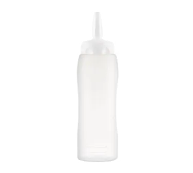 Carlisle 01378 Squeeze Bottle, 26 oz, Clear Polyethylene, White Cap, HACCP Compliant, Single Tip