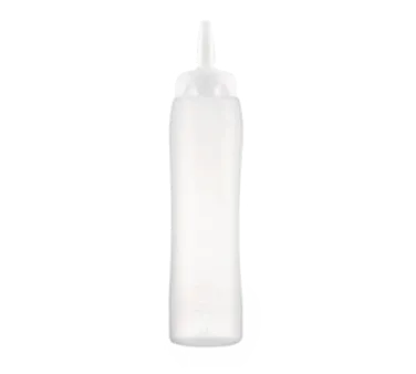 Carlisle 01379 Squeeze Bottle, 34 oz Clear Polyethylene, White Cut Cap, HACCP Compliant, Single Tip