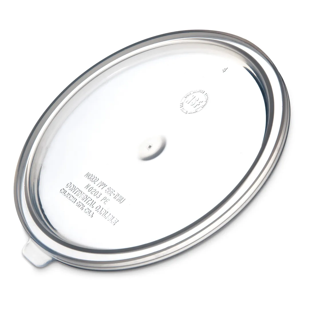 Carlisle 020230 Bain Marie Lid, Clear Polypropylene, Snap‑On, 1.5‑2.7 Qt Round, BPA‑Free, Made in USA