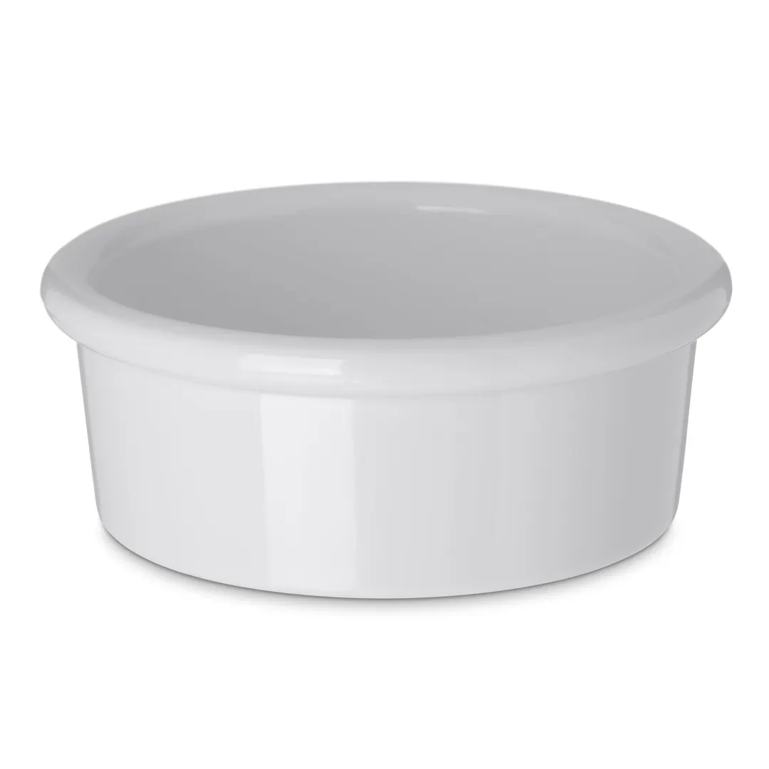 Carlisle 036202 Ramekin, 2‑1/2 oz, 3" Diameter, White SAN, Dishwasher Safe, NSF, BPA‑Free