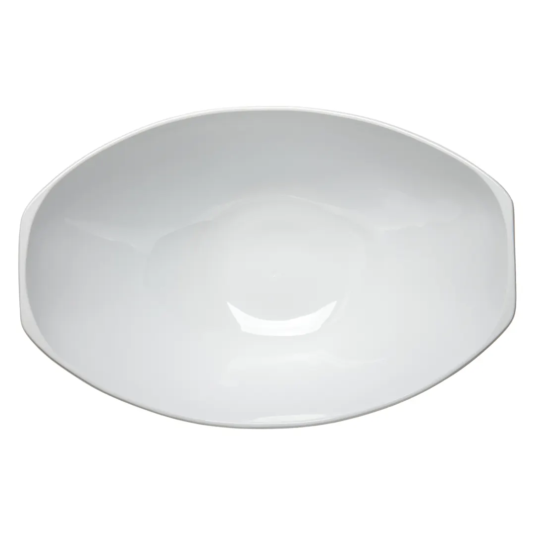 Carlisle 041102 - 3.3 Qt Oval Scoop Bowl, 13.75" L x 9.38" W, White SAN Plastic, Safe - 1/Each