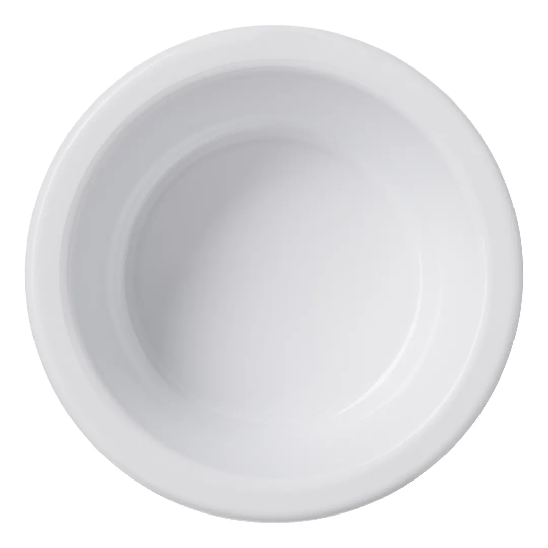Carlisle 084302 Plastic Ramekin, 1 oz, 2-1/4" Dia, White SAN, Stackable, NSF, BPA‑Free