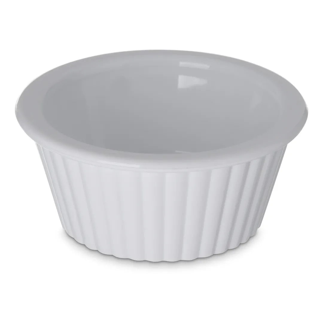 Carlisle 084302 Plastic Ramekin, 1 oz, 2-1/4" Dia, White SAN, Stackable, NSF, BPA‑Free