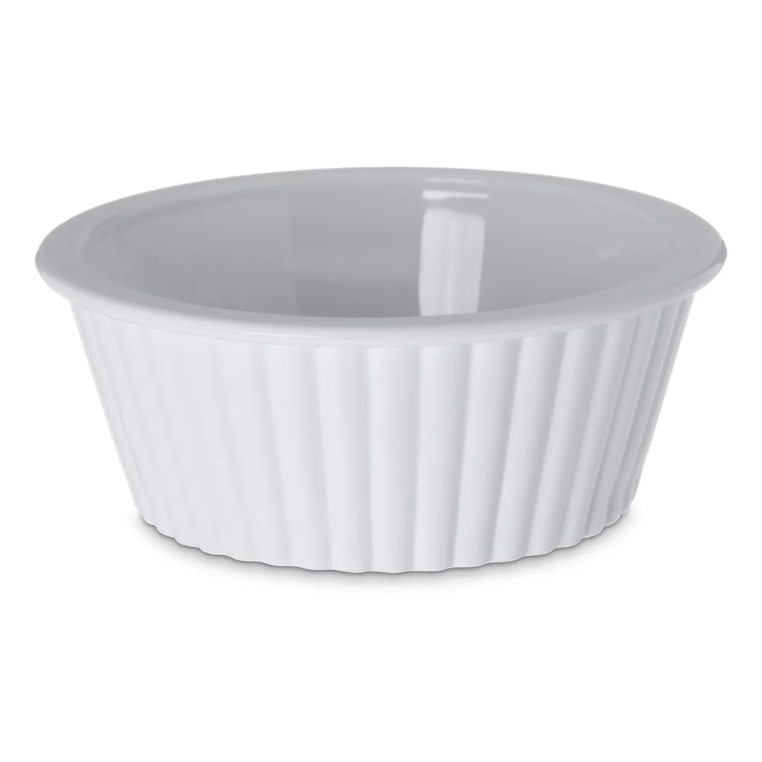 Carlisle 084402 Plastic Ramekin, 2‑Oz, 2‑9/11" Dia, White SAN, Stackable, NSF, BPA‑Free