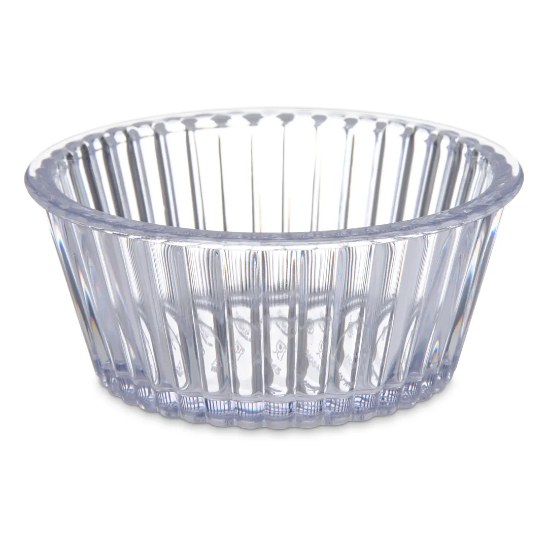 Carlisle 084507 Plastic Ramekin, 4‑oz 3.5" Clear SAN, Fluted Rim, NSF Certified, BPA‑Free