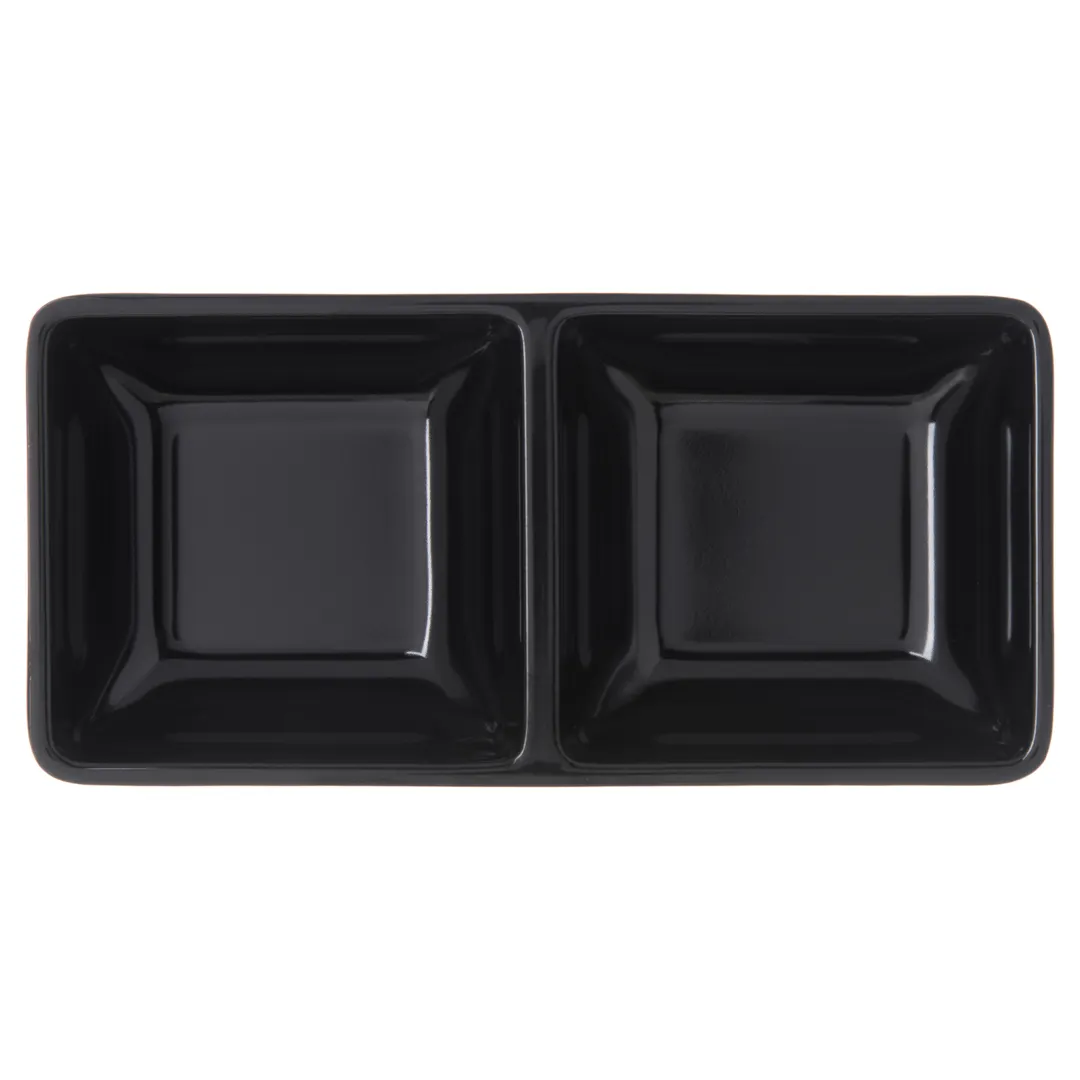 Carlisle 086203 Plastic Ramekin, 4 Oz Square, 5-3/4" L x 2-3/4" W, Black Melamine, NSF - 1/Each