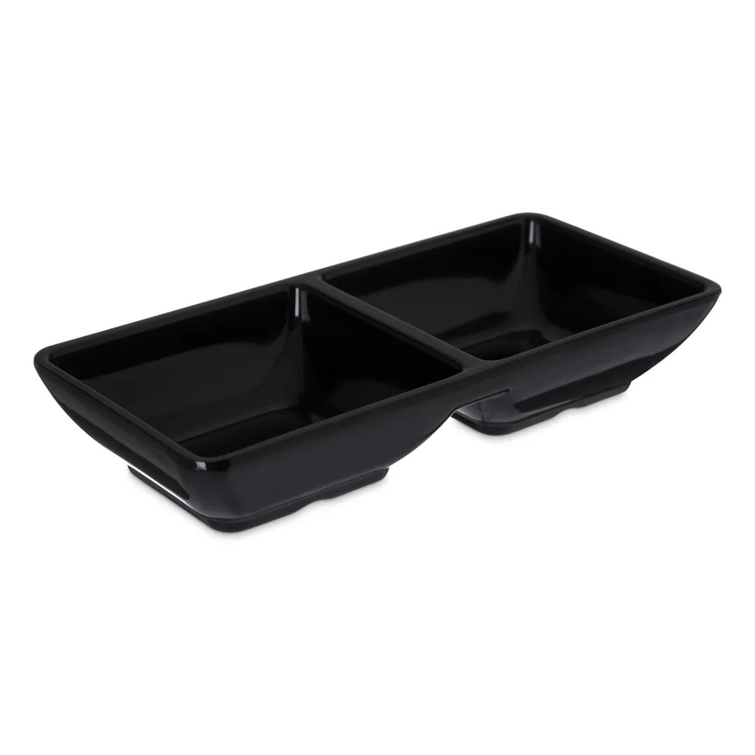Carlisle 086203 Plastic Ramekin, 4 Oz Square, 5-3/4" L x 2-3/4" W, Black Melamine, NSF - 1/Each
