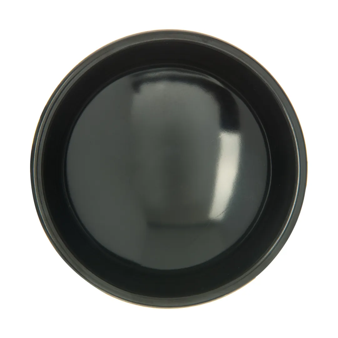 Carlisle 087303 Molcajete Salsa Dish, 3‑3/4" Dia x 1‑1/2" Deep, 3 oz, Black Melamine, NSF, BPA‑Free