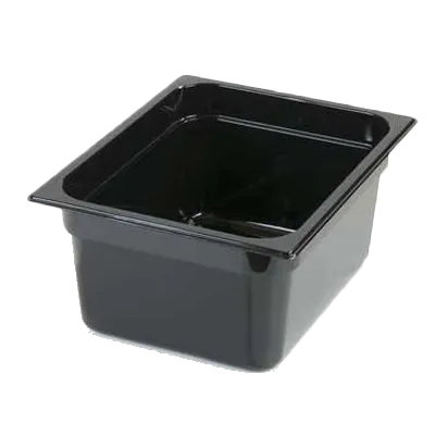 Carlisle 10222B03 1/2‑Size 8.7qt Pan, 12‑3/4" x 10‑3/8" x 6" Polycarbonate, Black Non‑Slip