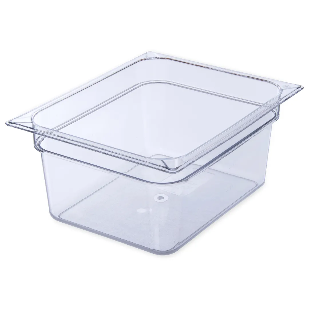 Carlisle 10222B07 Food Pan, 1/2‑Size 8.7 qt, 12‑3/4" x 10‑19/50" x 6" Clear Polycarbonate, NSF