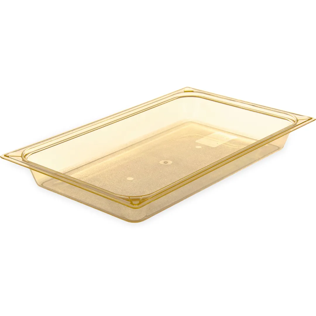 Carlisle 10400B13 High Heat Food Pan, 1/1 Full Size, 7.6 Qt, 2-1/2" Deep, Amber, PES, NSF, BPA Free