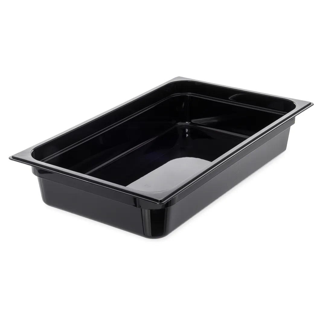 Carlisle 10401B03 StorPlus Hot Food Pan, 1/1 Size, 12.7 Qt, 4" Deep, Black PES, NSF