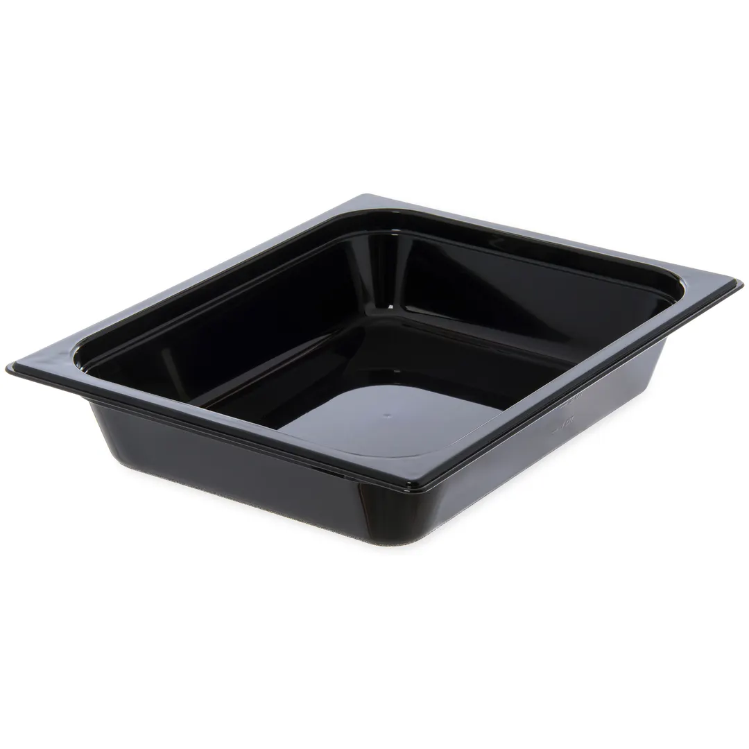 Carlisle 10420B03 StorPlus Hot Food Pan, 1/2 Size, 3.7 Qt, 2-1/2" Deep, Polyether Sulfone Black, NSF
