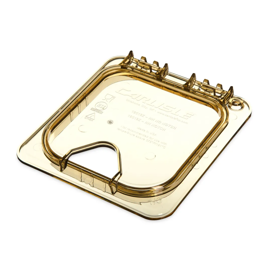 Carlisle 10519Z13 Storplus Ez Access High Heat Universal Lid, 1/6 Size, Hinged, Notched