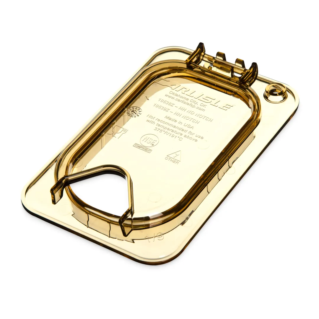 Carlisle 10539Z13 Storplus Ez Access High Heat Universal Lid, 1/9 Size, Hinged, Notched