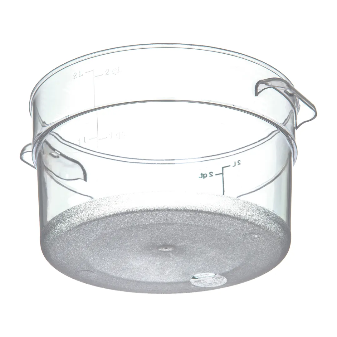 Carlisle 1076307 StorPlus Food Storage Container, 2 qt, Round, Polycarbonate, Clear, Dishwasher Safe
