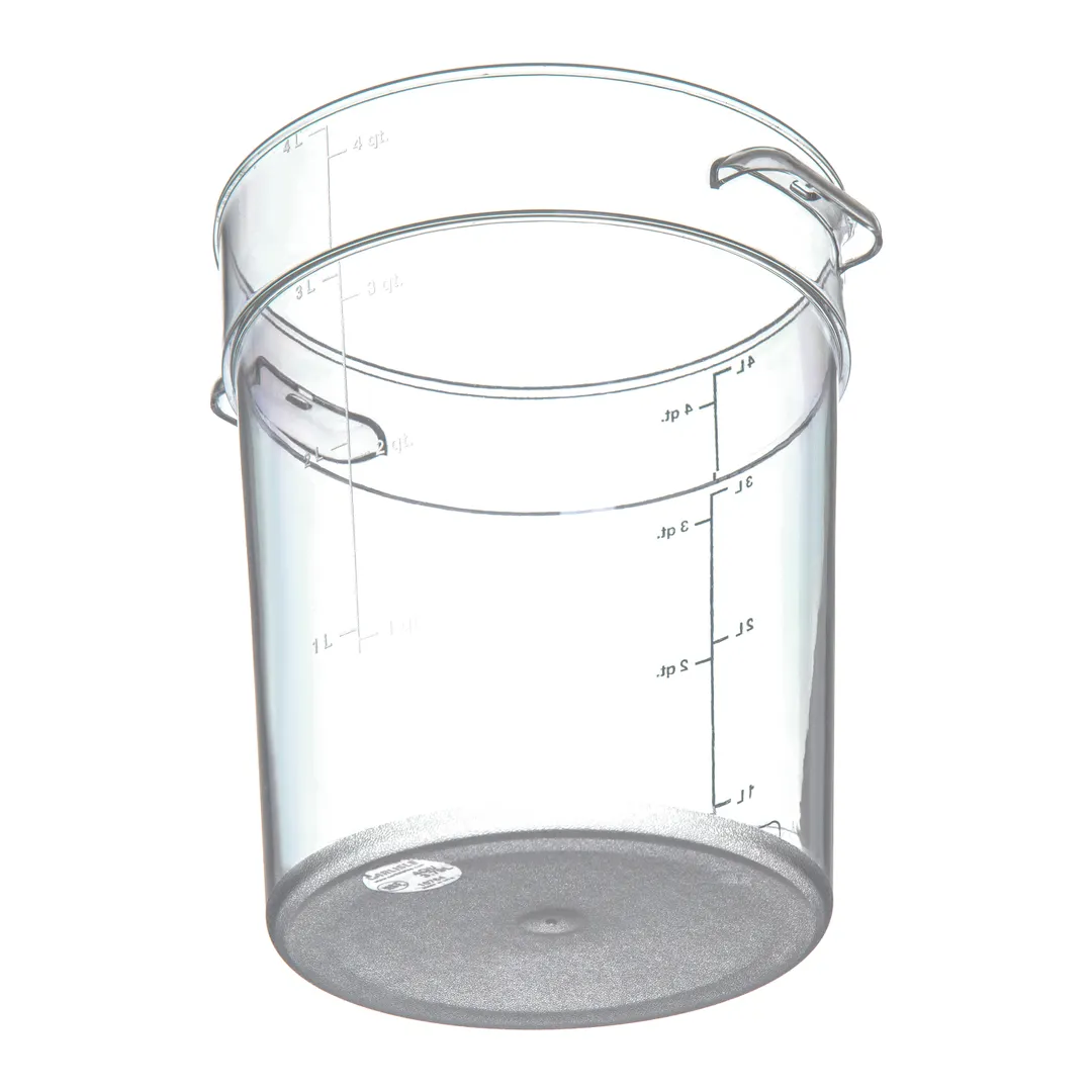 Carlisle 1076407 StorPlus Food Storage Container, 4 Qt Round, Polycarbonate, Dishwasher Safe, NSF