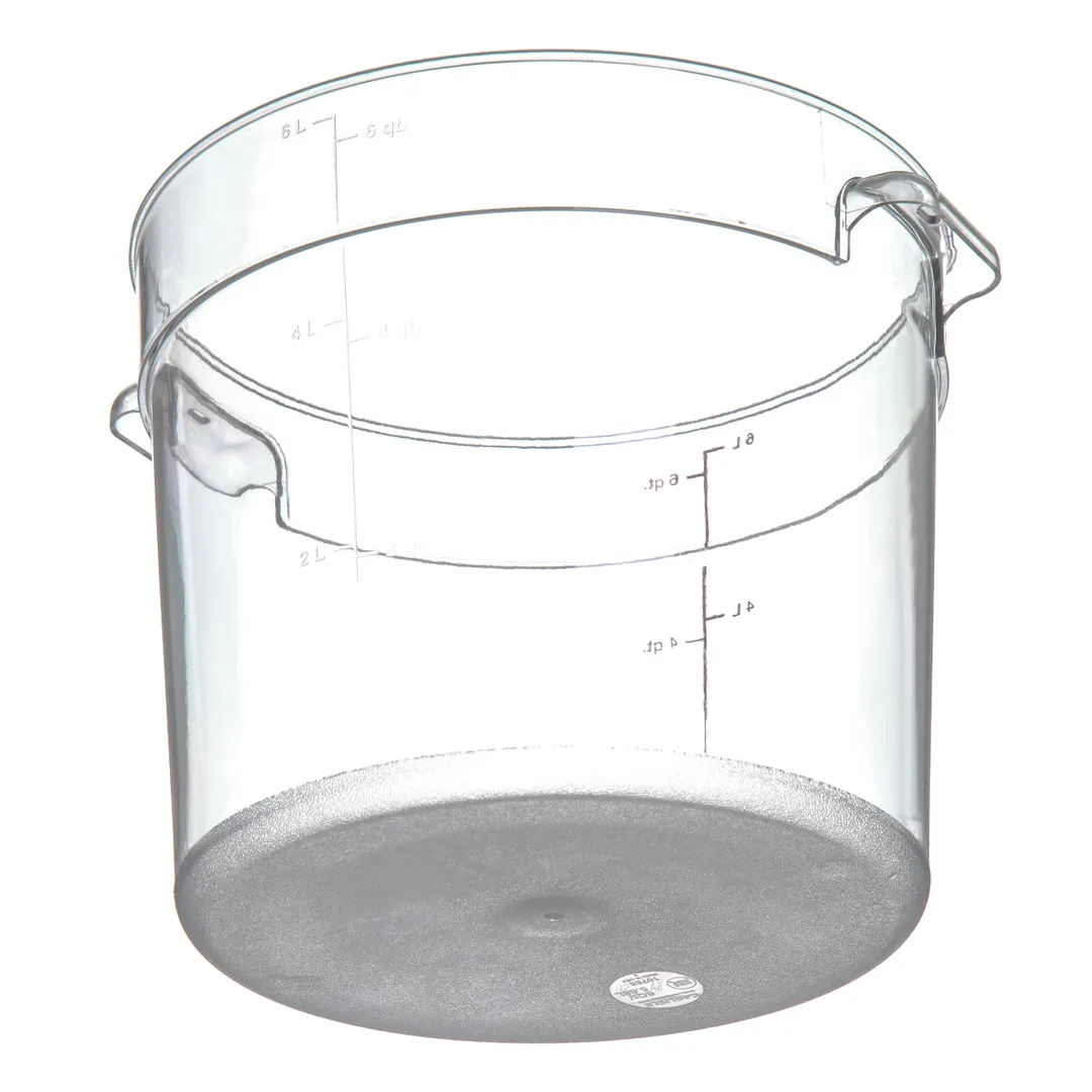 Carlisle 1076507 StorPlus 6‑Quart Round Container, Clear Polycarbonate, Stackable, Dishwasher Safe
