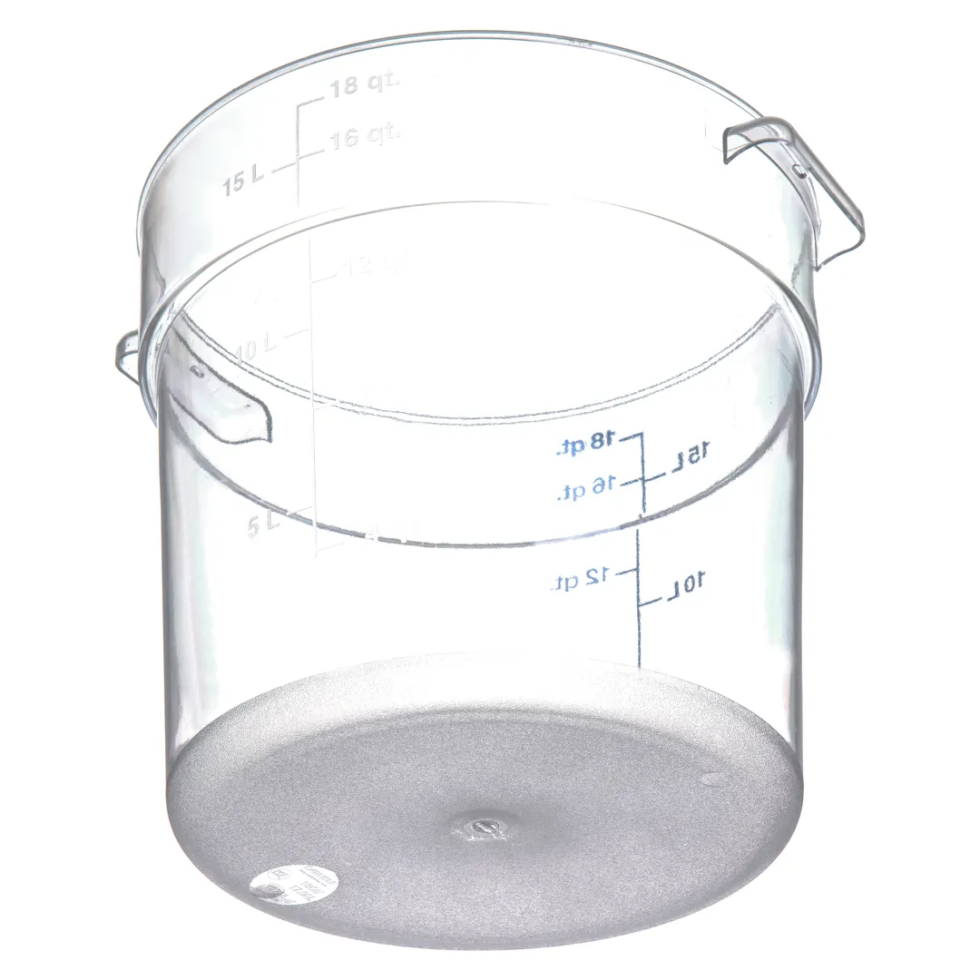 Carlisle 1076807 Storplus™ Container, 18 Qt Round Clear Polycarbonate, Dishwasher Safe, Stackable