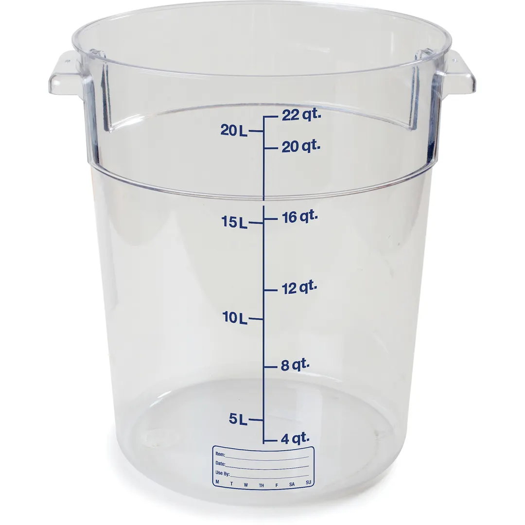 Carlisle 1076907 Storplus 22-qt Polycarbonate Food Container, Clear, Stackable, NSF – Made in USA
