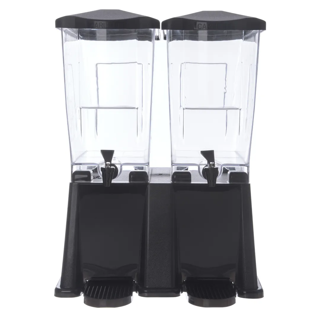 Carlisle 1085303 Trimline Economy 6‑Gallon Double‑Bowl Beverage Server Black 21.5"H Dishwasher Safe