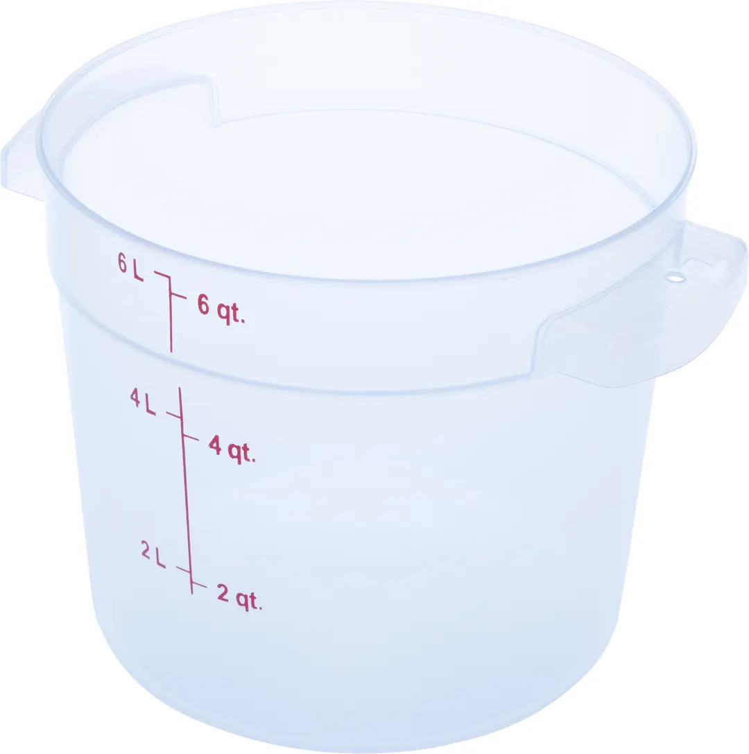 Carlisle 1096530 Food Storage Container, 6 qt, Round, Polycarbonate, Clear, NSF Certified, USA Made