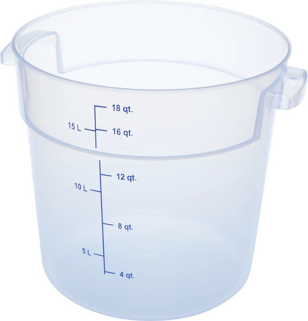 Carlisle 1096830 Food Storage Container, 18 qt, Round, Polycarbonate, Clear, NSF